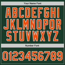 Load image into Gallery viewer, Custom Hunter Green Orange-White Authentic Throwback Basketball Jersey