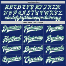 Load image into Gallery viewer, Custom Royal White Kelly Green-Gray Bomber Full-Snap Varsity Letterman Jacket