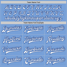 Load image into Gallery viewer, Custom Light Blue White-Royal Bomber Full-Snap Varsity Letterman Jacket