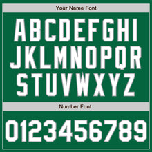 Load image into Gallery viewer, Custom Kelly Green White-Gray Bomber Full-Snap Varsity Letterman Jacket