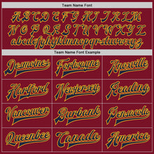 Load image into Gallery viewer, Custom Crimson Navy-Gold Bomber Full-Snap Varsity Letterman Jacket