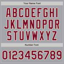 Load image into Gallery viewer, Custom Gray Maroon-Cream Bomber Full-Snap Varsity Letterman Jacket