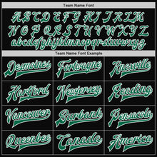 Load image into Gallery viewer, Custom Black Kelly Green-White Bomber Full-Snap Varsity Letterman Two Tone Jacket