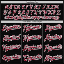 Load image into Gallery viewer, Custom Black Crimson-White Bomber Full-Snap Varsity Letterman Two Tone Jacket