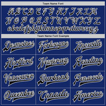 Load image into Gallery viewer, Custom Royal Black-White Bomber Full-Snap Varsity Letterman Two Tone Jacket