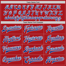 Load image into Gallery viewer, Custom Red Royal-White Bomber Full-Snap Varsity Letterman Two Tone Jacket