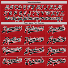 Load image into Gallery viewer, Custom Red Black-White Bomber Full-Snap Varsity Letterman Two Tone Jacket