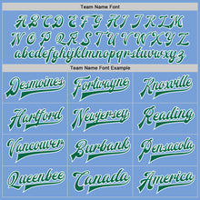 Load image into Gallery viewer, Custom Light Blue Kelly Green-White Bomber Full-Snap Varsity Letterman Two Tone Jacket