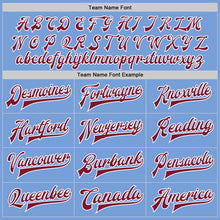 Load image into Gallery viewer, Custom Light Blue Crimson-White Bomber Full-Snap Varsity Letterman Two Tone Jacket