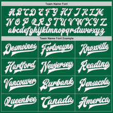 Load image into Gallery viewer, Custom Kelly Green White-Gray Bomber Full-Snap Varsity Letterman Two Tone Jacket