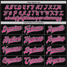 Load image into Gallery viewer, Custom Black Pink-White Bomber Full-Snap Varsity Letterman Jacket
