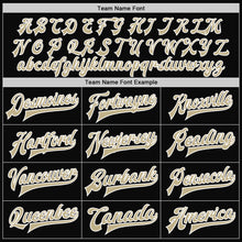 Load image into Gallery viewer, Custom Black Vegas Gold-White Bomber Full-Snap Varsity Letterman Jacket