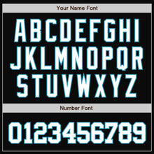 Load image into Gallery viewer, Custom Black White-Panther Blue Bomber Full-Snap Varsity Letterman Jacket