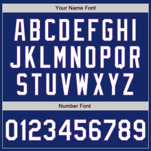 Load image into Gallery viewer, Custom Royal White-Purple Bomber Full-Snap Varsity Letterman Jacket