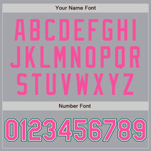 Load image into Gallery viewer, Custom Gray Pink-Kelly Green Bomber Full-Snap Varsity Letterman Jacket