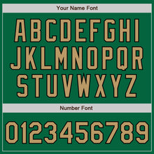 Load image into Gallery viewer, Custom Kelly Green Old Gold-Black Bomber Full-Snap Varsity Letterman Jacket