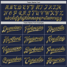 Load image into Gallery viewer, Custom Navy Camo-Olive Bomber Full-Snap Varsity Letterman Two Tone Jacket