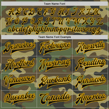 Load image into Gallery viewer, Custom Camo Black-Gold Bomber Full-Snap Varsity Letterman Salute To Service Jacket