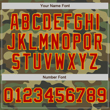 Load image into Gallery viewer, Custom Camo Red-Gold Bomber Full-Snap Varsity Letterman Salute To Service Jacket