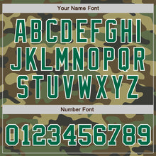 Load image into Gallery viewer, Custom Camo Kelly Green-White Bomber Full-Snap Varsity Letterman Salute To Service Jacket