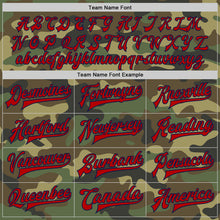 Load image into Gallery viewer, Custom Camo Red-Navy Bomber Full-Snap Varsity Letterman Salute To Service Jacket