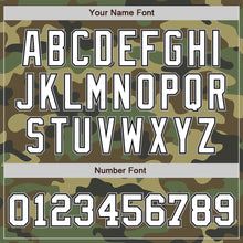 Load image into Gallery viewer, Custom Camo White Black-Gray Bomber Full-Snap Varsity Letterman Salute To Service Jacket