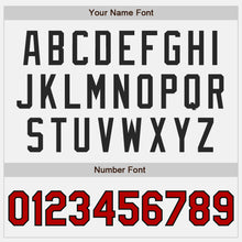 Load image into Gallery viewer, Custom White Black Pinstripe Red-Black Bomber Full-Snap Varsity Letterman Jacket