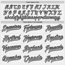 Load image into Gallery viewer, Custom White Aqua Pinstripe Black-Gray Bomber Full-Snap Varsity Letterman Jacket