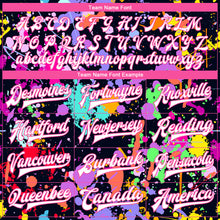 Load image into Gallery viewer, Custom Graffiti Pattern White-Pink Splashes 3D Bomber Full-Snap Varsity Letterman Jacket