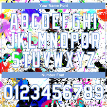 Load image into Gallery viewer, Custom Graffiti Pattern White-Light Blue Splashes 3D Bomber Full-Snap Varsity Letterman Jacket