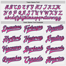 Load image into Gallery viewer, Custom White Light Blue Black-Pink Bomber Full-Snap Varsity Letterman Two Tone Jacket