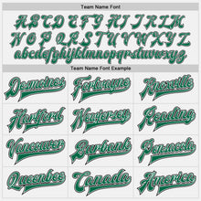 Load image into Gallery viewer, Custom White Kelly Green-Black Bomber Full-Snap Varsity Letterman Two Tone Jacket