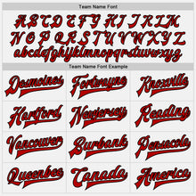 Load image into Gallery viewer, Custom White Black-Red Bomber Full-Snap Varsity Letterman Two Tone Jacket