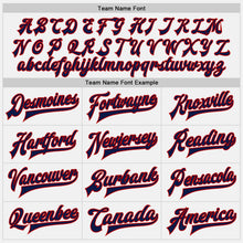 Load image into Gallery viewer, Custom White Navy-Red Bomber Full-Snap Varsity Letterman Two Tone Jacket