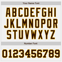 Load image into Gallery viewer, Custom White Brown-Gold Bomber Full-Snap Varsity Letterman Two Tone Jacket
