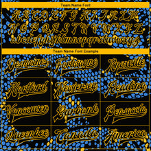 Load image into Gallery viewer, Custom Royal Black-Gold 3D Pattern Design Bomber Full-Snap Varsity Letterman Jacket