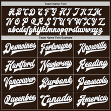 Load image into Gallery viewer, Custom Brown White-Gray Bomber Full-Snap Varsity Letterman Jacket