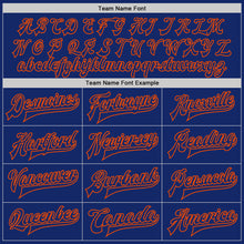 Load image into Gallery viewer, Custom Royal Royal-Orange Bomber Full-Snap Varsity Letterman Jacket