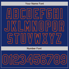 Load image into Gallery viewer, Custom Royal Royal-Orange Bomber Full-Snap Varsity Letterman Jacket