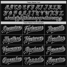 Load image into Gallery viewer, Custom Black Black-White Bomber Full-Snap Varsity Letterman Jacket