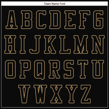 Load image into Gallery viewer, Custom Black Black-Old Gold Bomber Full-Snap Varsity Letterman Jacket