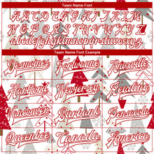 Load image into Gallery viewer, Custom White White Red-Gray Christmas 3D Bomber Full-Snap Varsity Letterman Jacket