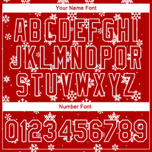 Load image into Gallery viewer, Custom Red White Christmas 3D Bomber Full-Snap Varsity Letterman Jacket