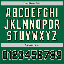 Load image into Gallery viewer, Custom Kelly Green Black-Cream Bomber Full-Snap Varsity Letterman Two Tone Jacket