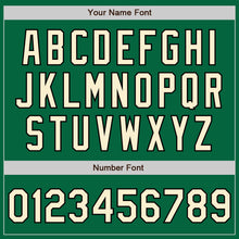 Load image into Gallery viewer, Custom Kelly Green Cream-Black Bomber Full-Snap Varsity Letterman Jacket