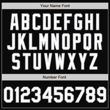 Load image into Gallery viewer, Custom Black White Purple-Gray Bomber Full-Snap Varsity Letterman Split Fashion Jacket