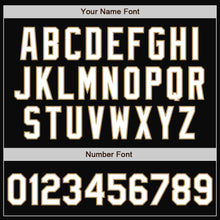 Load image into Gallery viewer, Custom Black White Red-Old Gold Bomber Full-Snap Varsity Letterman Split Fashion Jacket