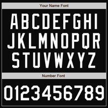 Load image into Gallery viewer, Custom Black White-Red Bomber Full-Snap Varsity Letterman Split Fashion Jacket