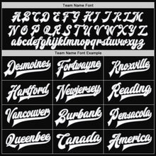 Load image into Gallery viewer, Custom Black White Royal-Gray Bomber Full-Snap Varsity Letterman Split Fashion Jacket