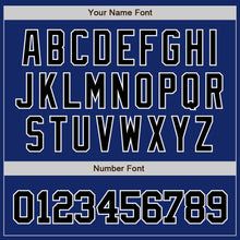 Load image into Gallery viewer, Custom Royal Black-Red Bomber Full-Snap Varsity Letterman Split Fashion Jacket